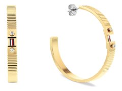 Tommy Hilfiger Úchvatné pozlacené kruhy s&nbsp;krystaly Stripes 2781050