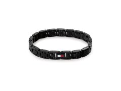 Tommy Hilfiger Černý ocelový náramek pro muže H-Link 2790717