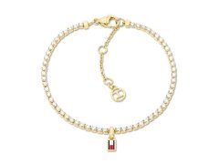 Tommy Hilfiger Pozlacený tenisový náramek s krystaly 2781093