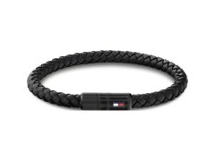 Tommy Hilfiger Stylový černý kožený náramek 2790641S