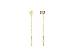 Tommy Hilfiger Visací pozlacené náušnice se zirkony Bar Chain 2781002
