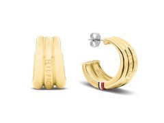 Tommy Hilfiger Výrazné kruhové náušnice z pozlacené oceli 2781071