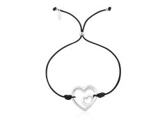 Tous Černý nylonový náramek Dvojité srdce Flechazo 1004568500