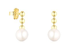 Tous Elegantní pozlacené náušnice s perlami Gloss 111233590