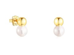 Tous Půvabné pozlacené náušnice s perlou Gloss 111233610
