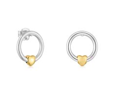Tous Stříbrné bicolor náušnice se srdíčkem Flechazo 1004560400