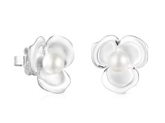 Tous Stříbrné květinové náušnice s perlou 2v1 Fragile Nature 118653510