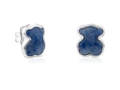 Tous Stříbrné medvídkové náušnice s modrým dumortieritem Icon Color 615433550