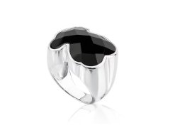 Tous Výrazný stříbrný prsten s onyxem 1000217914 54 mm