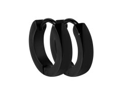 Troli Černé ocelové náušnice kroužky