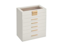 Troli Luxusní šestipatrová krémová šperkovnice JBC171W01