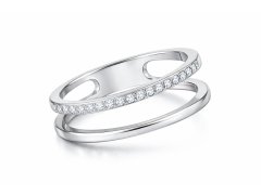 Troli Dvojitý minimalistický prsten z&nbsp;oceli Silver 49 mm