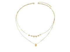 Troli Dvojitý pozlacený náhrdelník Tear Drop Gold