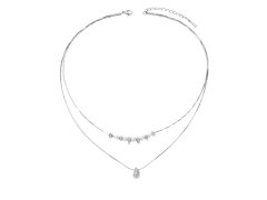Troli Dvojitý ocelový náhrdelník Tear Drop Silver