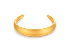 Troli Elegantní pevný náramek z pozlacené oceli Gold