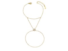 Troli Fashion pozlacený náramek s provlečením na prst Gold