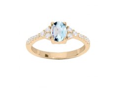 Troli Krásný pozlacený prsten s topazem a zirkony PO/SRC0203TZ 54 mm