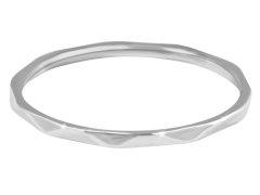 Troli Minimalistický ocelový prsten s jemným designem Silver 52 mm