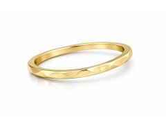 Troli Minimalistický pozlacený prsten s&nbsp;jemným designem Gold 60 mm