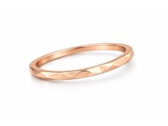 Troli Minimalistický pozlacený prsten s&nbsp;jemným designem Rose Gold 59 mm