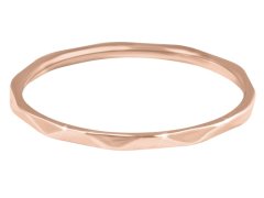 Troli Minimalistický pozlacený prsten s jemným designem Rose Gold 54 mm