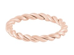 Troli Moderní kroucený růžově zlacený prsten 56 mm