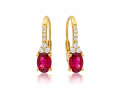 Troli Nádherné pozlacené náušnice s&nbsp;fuchsiovými zirkony PO/SEC2747G