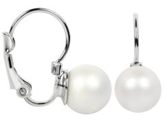 Levien Krásné perlové náušnice Pearl Pearlescent White