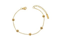 Troli Něžný pozlacený náramek s kytičkami Gold