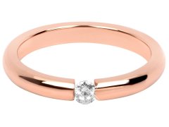 Troli Něžný růžově pozlacený ocelový prsten s krystalem 55 mm