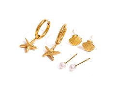 Troli Okouzlující sada pozlacených náušnic (3 páry) VJDEW2410005