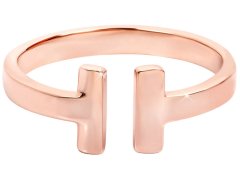 Troli Otevřený růžově pozlacený prsten z oceli 57 mm