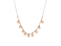 Troli Penízkový náhrdelník z růžově pozlacené oceli Rose Gold