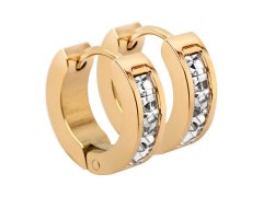 Troli Pozlacené ocelové náušnice kroužky s&nbsp;krystaly