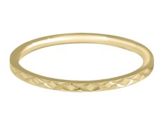 Troli Pozlacený minimalistický prsten z oceli s jemným vzorem Gold 49 mm
