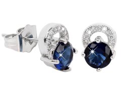 Troli Překrásné třpytivé náušnice s modrými krystaly