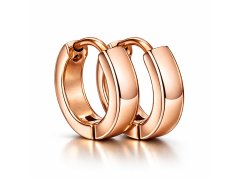 Troli Růžově pozlacené ocelové náušnice kroužky