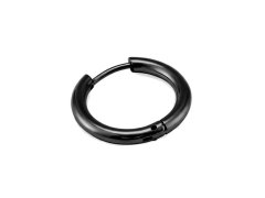 Troli Single černá kruhová náušnice z&nbsp;oceli 1,6 cm