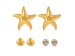 Troli Slušivá sada pozlacených náušnic (3 páry) VJDEW2410003