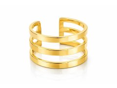 Troli Stylový trojitý prsten z&nbsp;pozlacené oceli