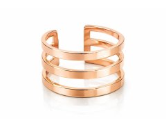 Troli Stylový trojitý prsten z&nbsp;růžově pozlacené oceli