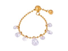 Troli Nastavitelný prsten z&nbsp;pozlacené oceli