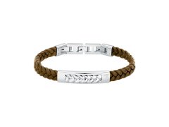 Trussardi Hnědý kožený náramek pro muže T-Leather TJAXZ22