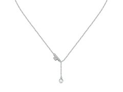 Trussardi Jemný ocelový náhrdelník s krystaly T-Logo TJAXC08