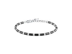 Trussardi Korálkový náramek z černé keramiky a oceli T-Ceramic TJAXE09