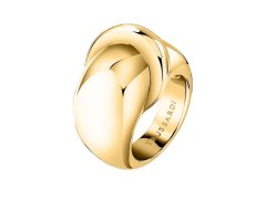 Trussardi Masivní pozlacený prsten z&nbsp;oceli T-Bold TJBJV060 52 mm