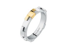 Trussardi Moderní ocelový bicolor prsten T-Logo TJAXC72 56 mm