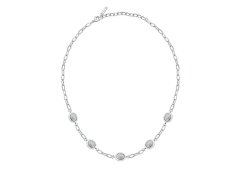 Trussardi Moderní ocelový náhrdelník s&nbsp;krystaly T-Concept TJAYY18