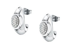 Trussardi Ocelové náušnice s&nbsp;čirými krystaly T-Concept TJAYY22