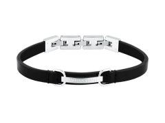 Trussardi Pánský náramek z černé kůže T-Leather TJAXZ08